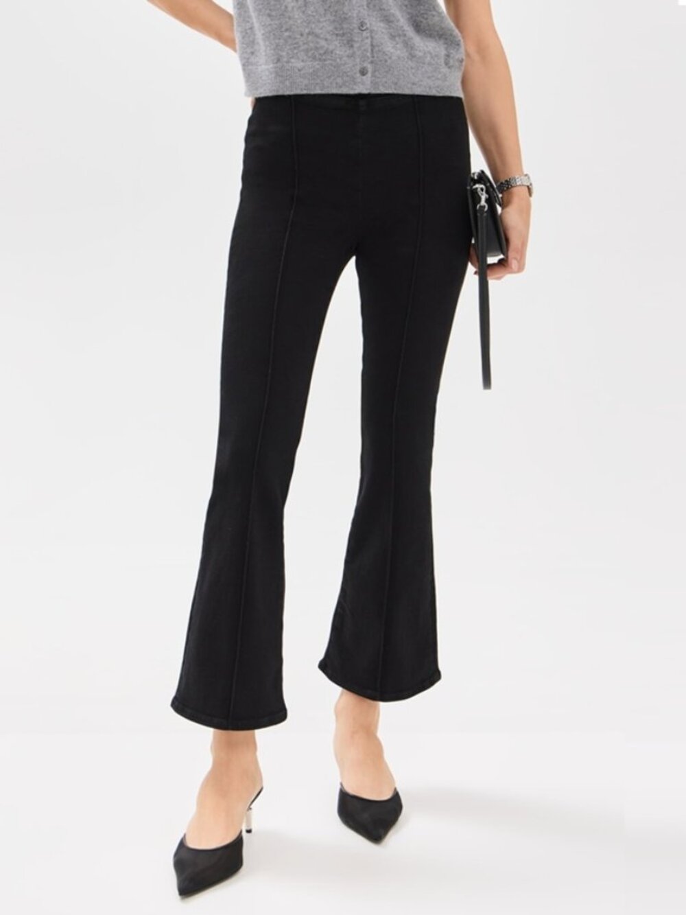 FRAME Jet Set Pintuck Crop Mini Bootcut Pull-On Jeans